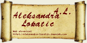 Aleksandra Lopatić vizit kartica